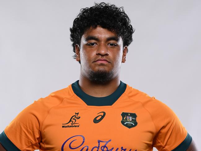 BRISBANE, AUSTRALIA - JUNE 26: Isaac Kailea poses during an Australia Wallabies Portrait Session on June 26, 2024 in Gold Coast, Australia. (Photo by Matt Roberts/Getty Images for ARU)