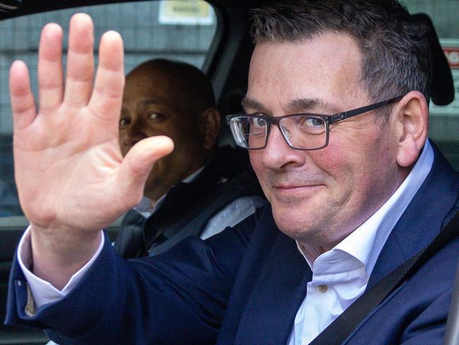 MELBOURNE, AUSTRALIA - SEPTEMBER 27: Departing Victorian Premier Daniel Andrews leaves Victorian Parliament house followin the Labor caucus meeting on September 27, 2023 in at Victorian Parliament House Melbourne, Australia. Victorian Premier Daniel Andrews yesterday announced his resignation following a nine year stint as Premier.   (Photo by Asanka Ratnayake/Getty Images)