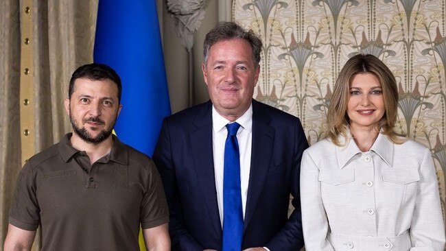 Piers Morgan spoke to the Zelenskys in an interview recorded in Kyiv. Picture: The Times