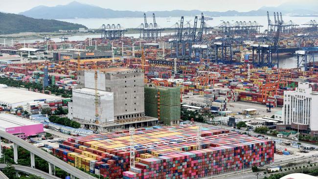 Operations at Shenzhen’s Yantian Port, one of the world’s busiest, were cut to 30% of capacity beginning in late May and have only begun to recover recently, port officials say. Picture: Getty Images