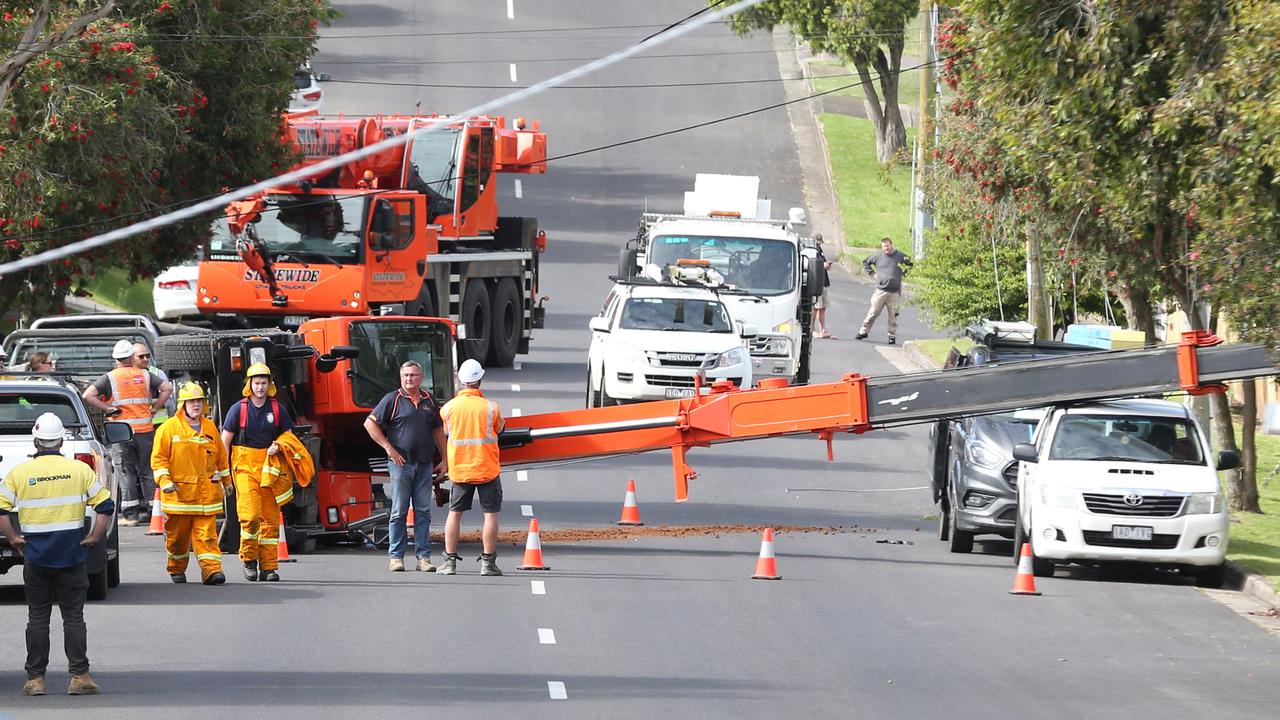 Investigation Launched After Highton Crane Falls Onto Power Lines At ...