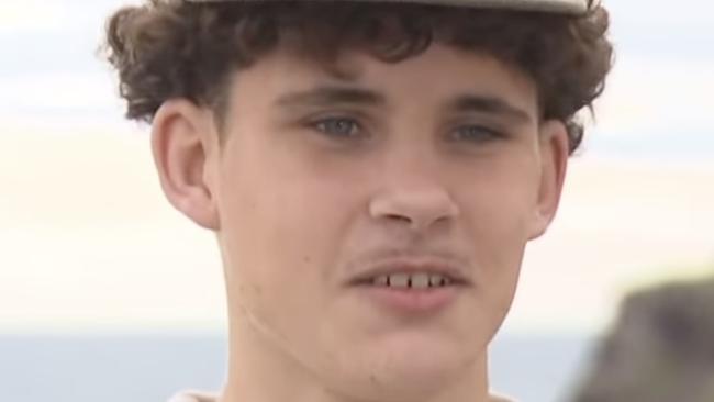 Josh Garlek, one of the teens involved in the rescue of two fishermen at Hallett Cove. Picture: 7NEWS.