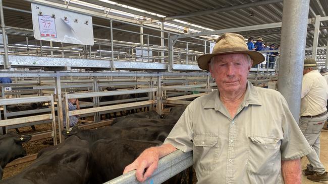 Simon Phillips from Berrigan spent $4020 on Simmental-Angus heifers and calves at Wodonga.