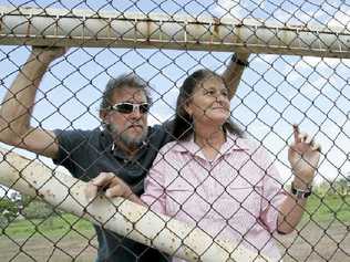 Dennis and Vicki Fry on the land they have been trying to develop for six years. Picture: Sharyn O'Neill