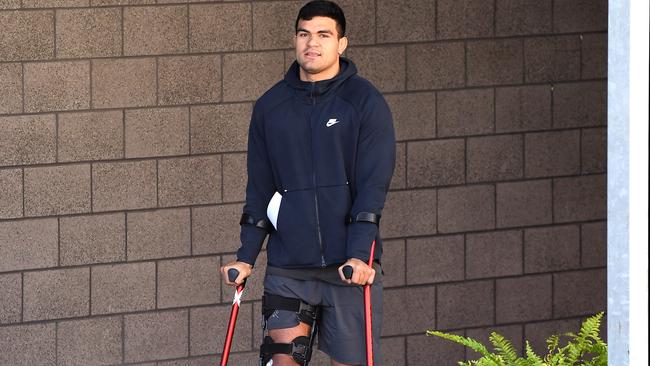 David Fifita was on crutches with a knee brace less than two weeks ago. Picture: Getty Images.