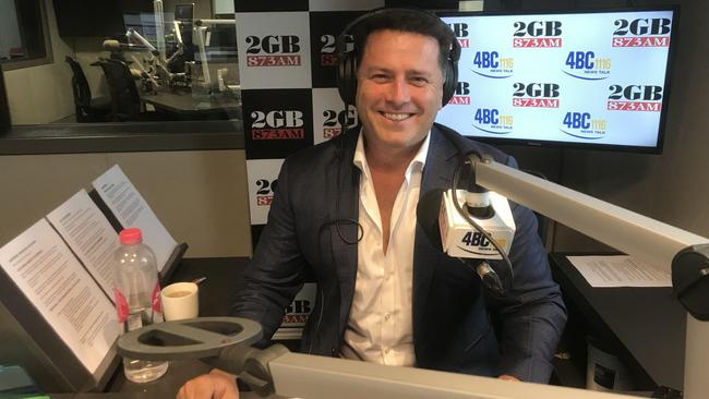 Karl Stefanovic fills in for Ben Fordham on 2GB in October last year. Picture: File