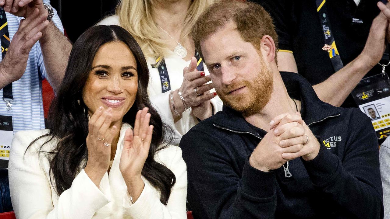 Harry and his wife Meghan Markle quitting the monarchy in 2020. Picture: Sem van der Wal / ANP / AFP / Netherlands OUT