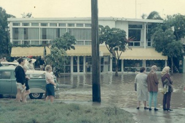 Flooding near Paula Stafford’s store in Surfers Paradise, Queensland 1950s