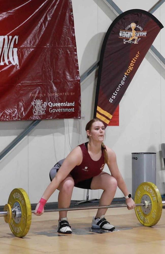 Lilliana, 17, lifts with Stay True Weightlifting Club under coach Jemma Cowper.