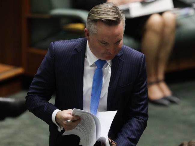 Chris Bowen leaves the House of Representatives. Picture: Sean Davey.