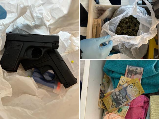 Police have charged eight people and seized cannabis, cash and replica pistols following investigations into an illegal drug syndicate in Sydney's south-west.