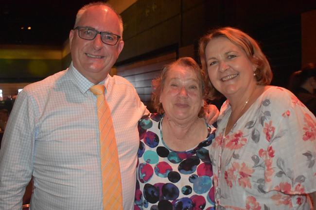 Ian Mason, Lorelle Simonsen and Betty Burrows at the 2022 Mackay Australia Day Awards at the MECC on January 25. Picture: Lillian Watkins