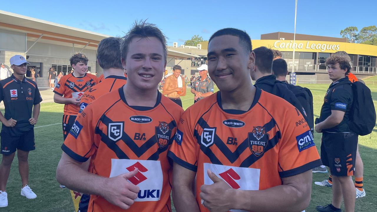 Max Blanch, left, the Brisbane Tigers captain and Adam Kim.