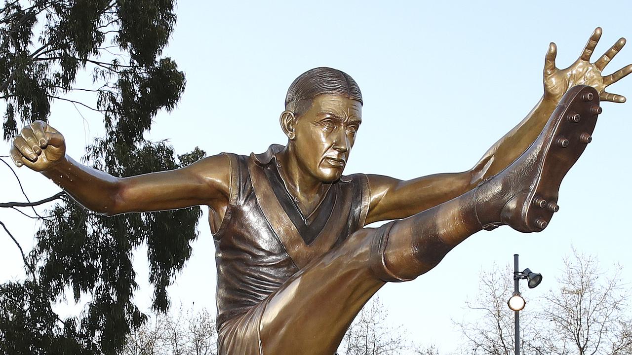 SANFL - Ken Farmer Statue unveiled at the Northern End of Adelaide Oval. Picture Sarah Reed