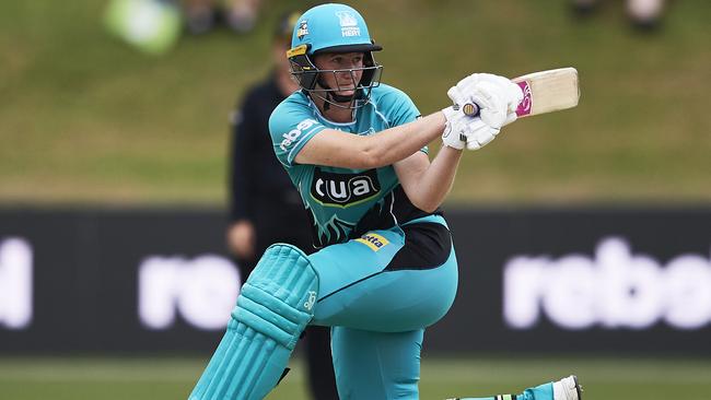 Sammy-Jo Johnson goes on the attack with the bat. Picture: Getty Images