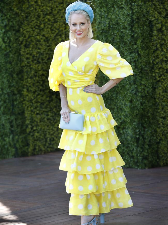 Myer Fashions on the Field entrant Millicent Van Der Velde. Picture: David Caird