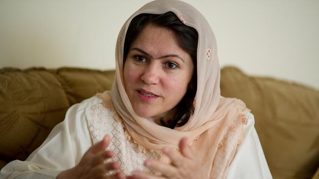 Afghan politician Fawzia Koofi is holed up in her Kabul home with Taliban fighters stationed outside. Picture: AFP