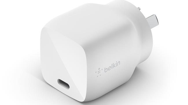 Belkin 30W USB-C GaN wall charger.