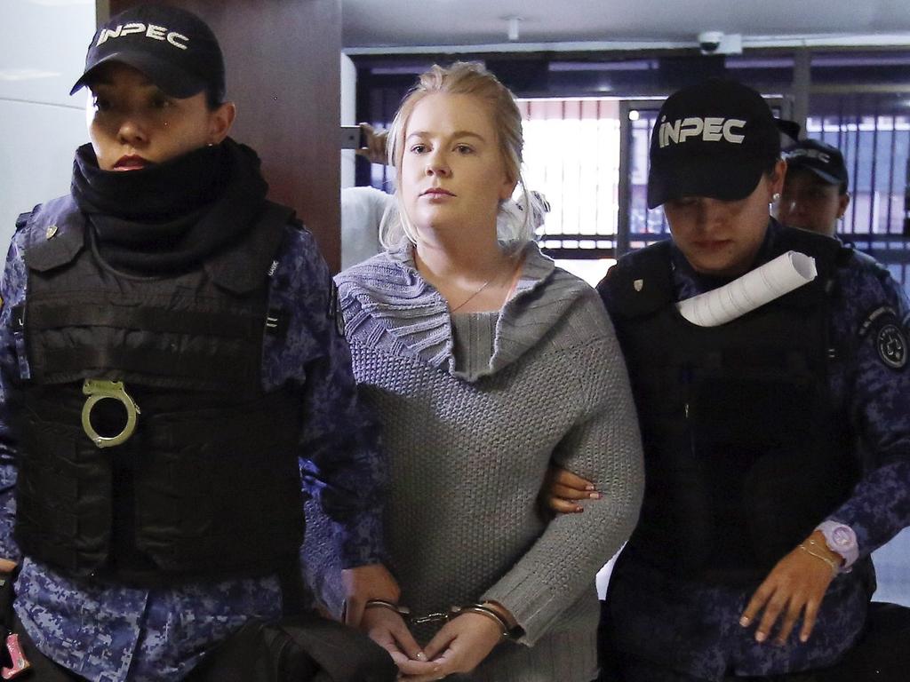 Cassie Sainsbury arrives for a court hearing in Bogota in 2017. Picture: AFP