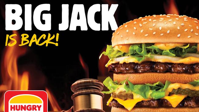 The Big Jack and Mega Jack burgers are coming back to Hungry Jack’s for a limited time, the fast food chain has announced. Picture: Supplied