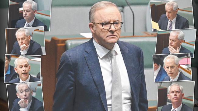 Anthony Albanese in question time on Wednesday amid the chaos of Immigration Minister Andrew Giles.