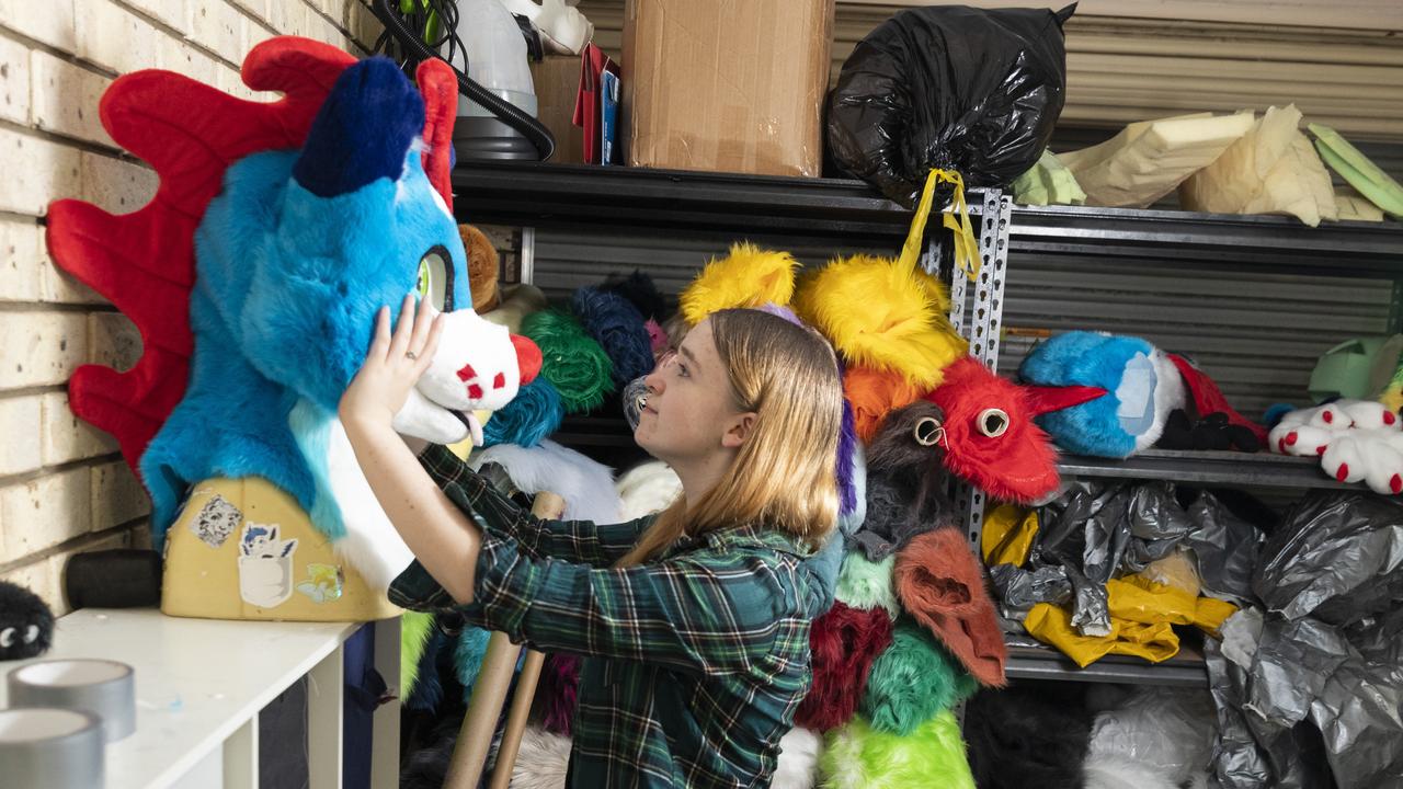 Gabi gently readjusts the head of Squid over a mold. “It’s going to be visually stunning,” she says. Picture: Mark Cranitch