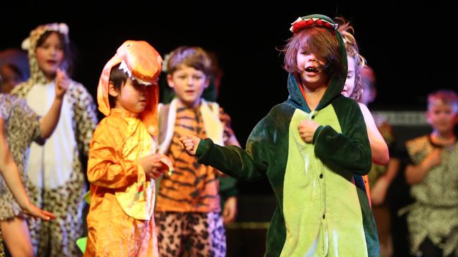 Anglesea Primary School students performing at the Geelong Schools Music and Movement Festival. Picture: Alison Wynd