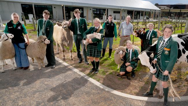 Students at Westminster, pictured with teacher Andy Malcolm, are exposed to the different elements of agriculture. Picture: Dean Martin