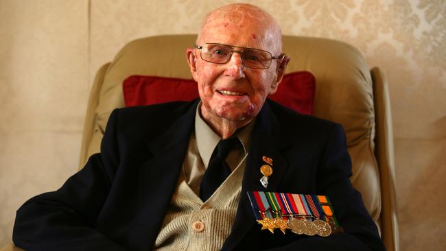 <s1>World War II veteran Bert Collins, 101, at his Bankstown home.</s1>                        <s1> Picture: Ian Svegovic</s1>