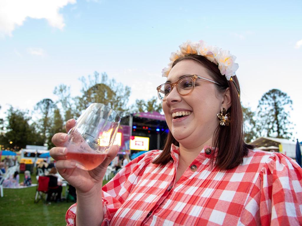 Rhielly Smith enjoying the Festival of Food and Wine, Queens Park, Toowoomba Carnival of Flowers. Friday September 9, 2022 Picture: Bev Lacey