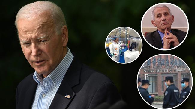 US President Joe Biden, Dr Anthony Fauci and scientists at the Wuhan lab.