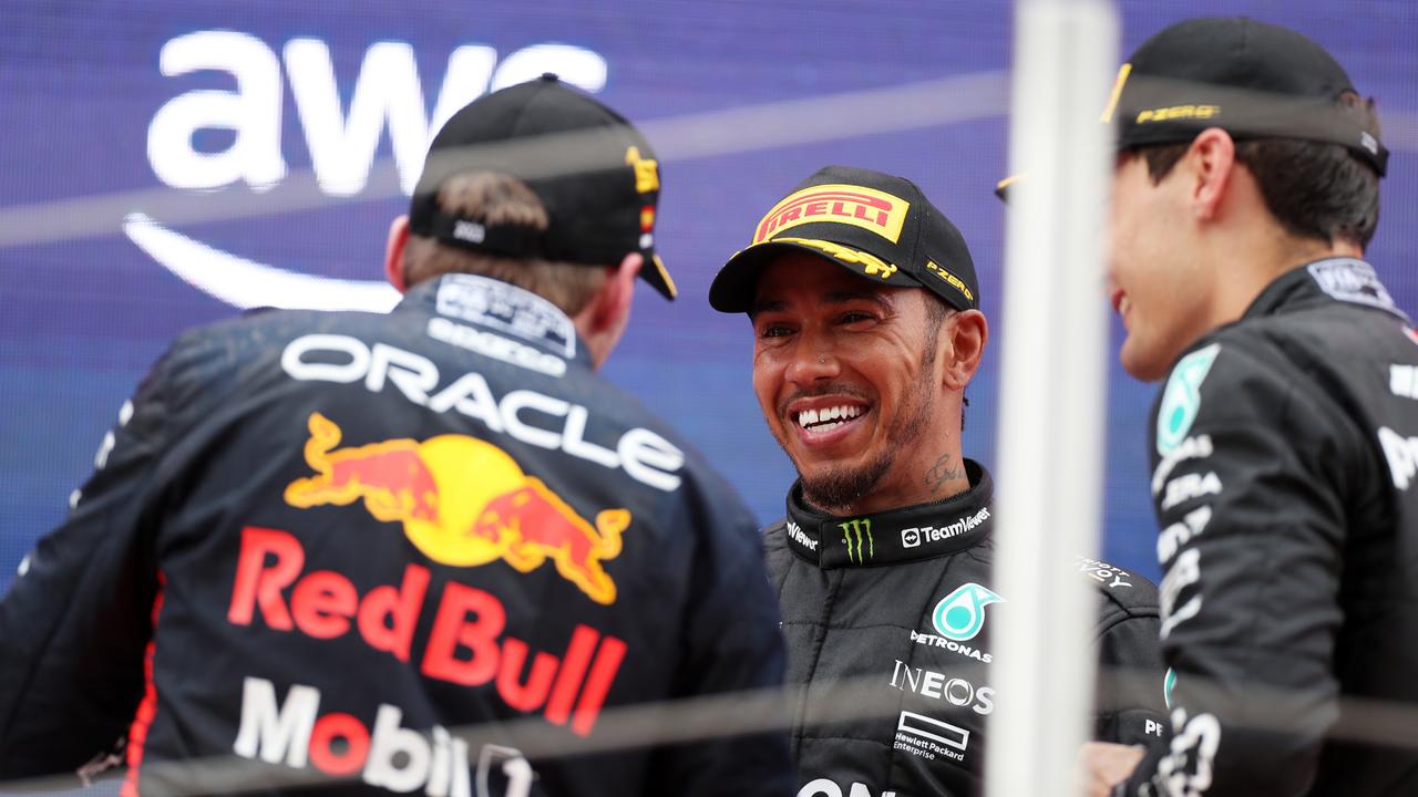 Lewis Hamilton and Mercedes were back on the podium. (Photo by Peter Fox/Getty Images)