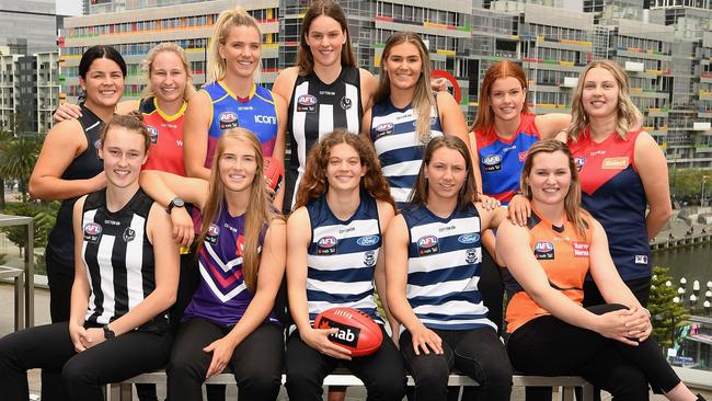 Class of 2018 ... first-round draft picks (top row from left) Madison Prespakis, Nikki Gore, Paige Parker, Katie Lynch, Rebecca Webster, Eleanor Brown,Tyla Hanks and (bottom row from left) Jordyn Allen, Jasmin Stewart, Nina Morrison, Sophie Van De Huevel and Alyce Parker.