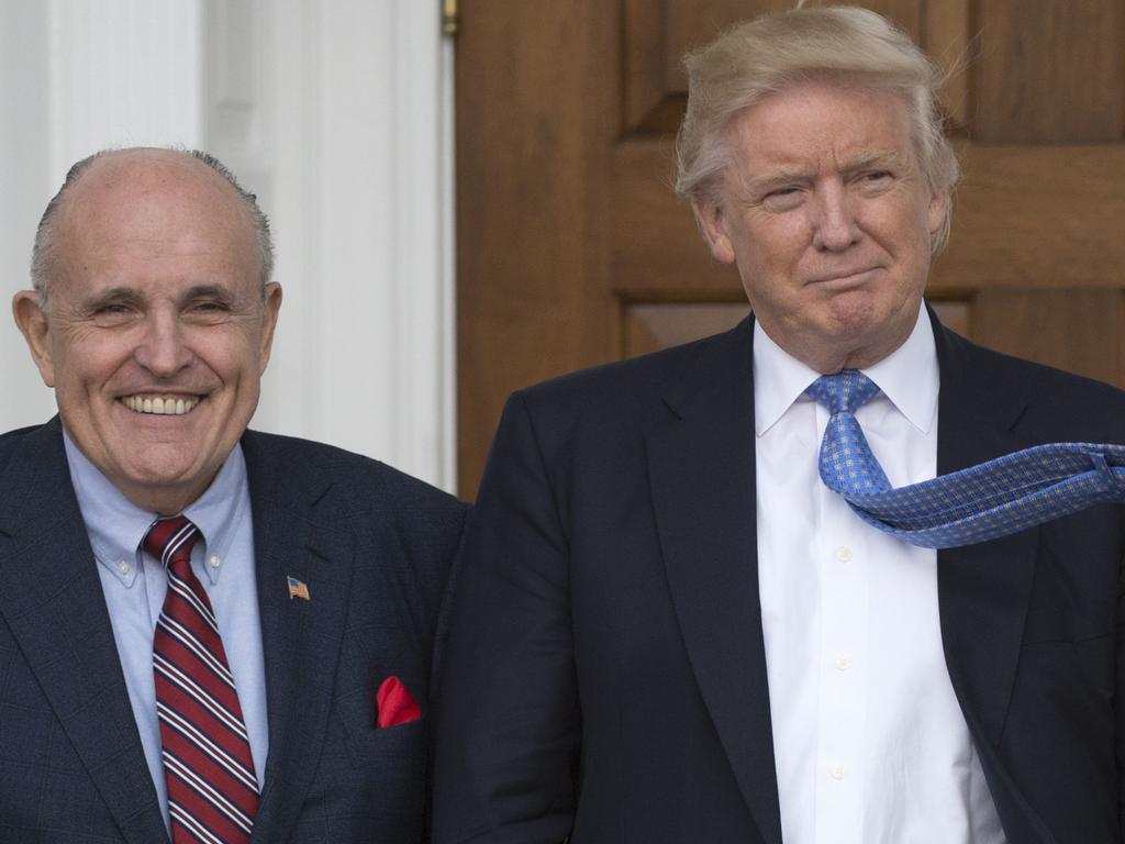 Former New York City mayor Rudy Giuliani has been egging Donald Trump on over the Ukraine inquiry. Picture: AFP