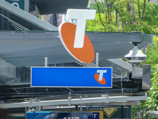 BRISBANE, AUSTRALIA - NewsWire Photos - JANUARY 10, 2025: A generic photo of Telstra Signage in the Brisbane CBD.Picture: NewsWire / Glenn Campbell