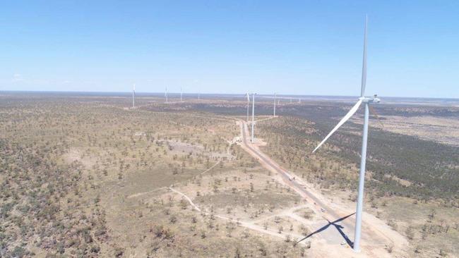 A view over the wind turbines at the Kennedy Energy Park near Hughenden.