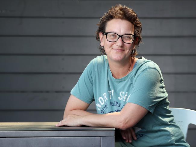 Pictured at her home in Kings Langley is Lori Phegan.Lori had breast cancer and was treated at Westmead Hospital. Her life-saving treatment  and care she received from nurses encouraged her to become a nurse herself and help others.Picture: Richard Dobson