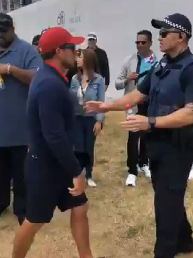 Kessler Karain, caddie to Patrick Reed stormed off after the altercation.