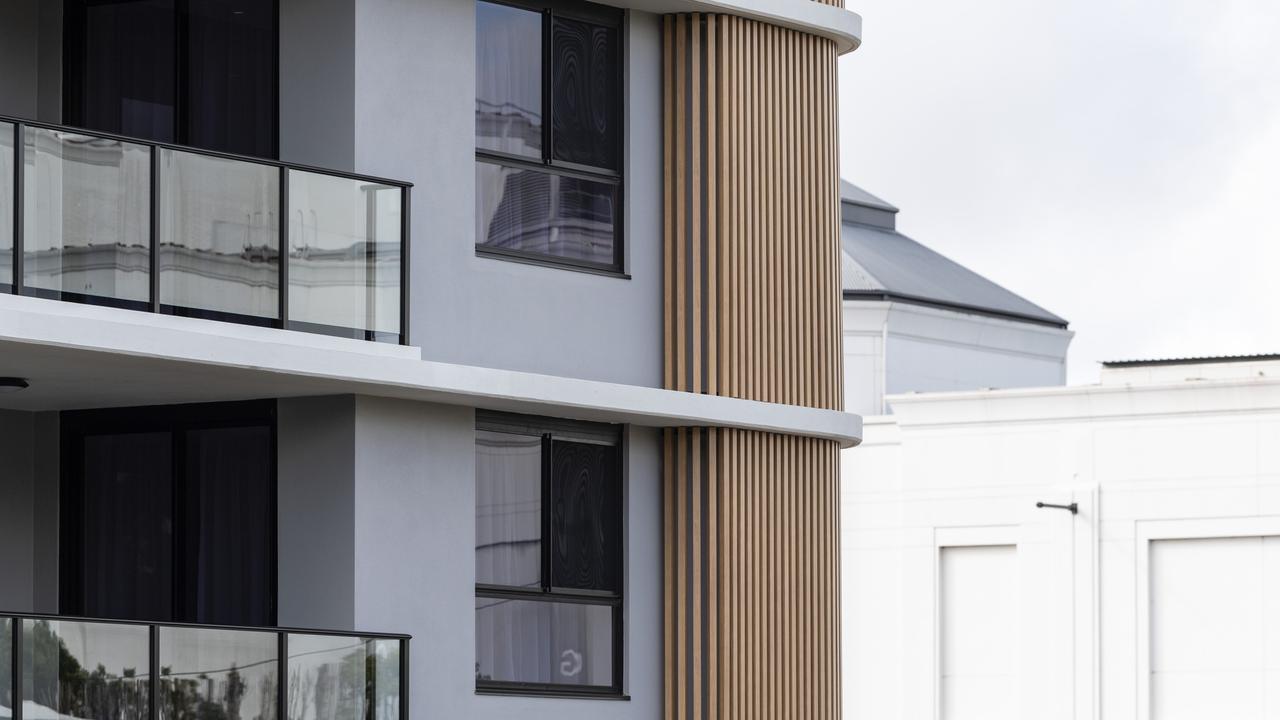 Bernoth Properties residential tower on Mylne St, built be Hutchinson Builders, is nearing completion, Thursday, March 23, 2023. Picture: Kevin Farmer