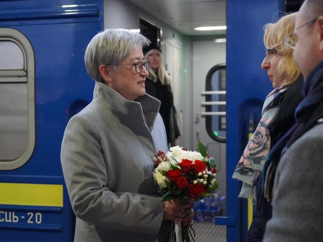 18/12/2024: Australia's foreign minister Senator Penny Wong arrives in Kyiv, Ukraine. PIC: Mazoe Ford