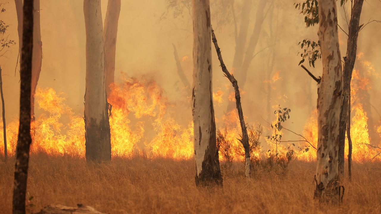 A fire burns in the Western Downs. Picture: Liam Kidston