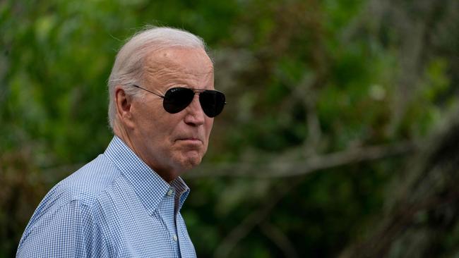 US President Joe Biden departs after delivering remarks on Hurricane Idalia, in Live Oak, Florida. Picture: AFP