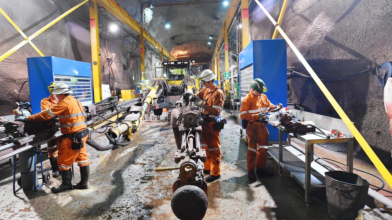 BHP workers at the Olympic Dam mine in South Australia’s far north. Miners are facing more and more regulation which add more friction to doing business here.