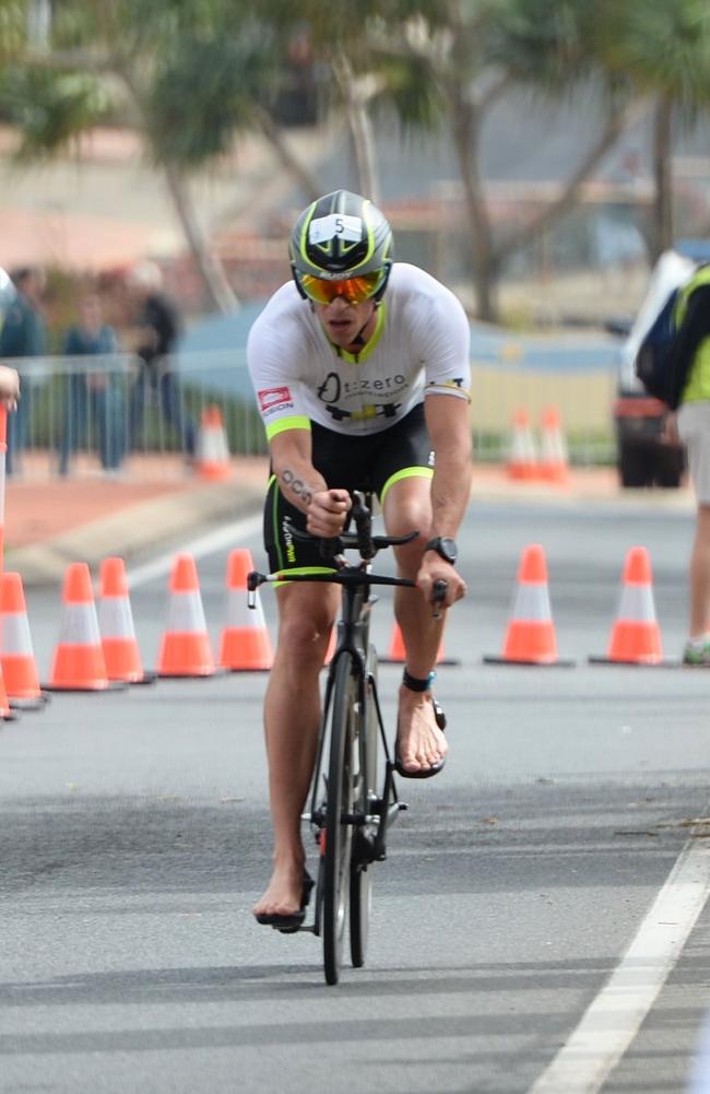 Richard Thompson races in the Yeppoon Triathlon Festival held on Sunday, August 7, 2016