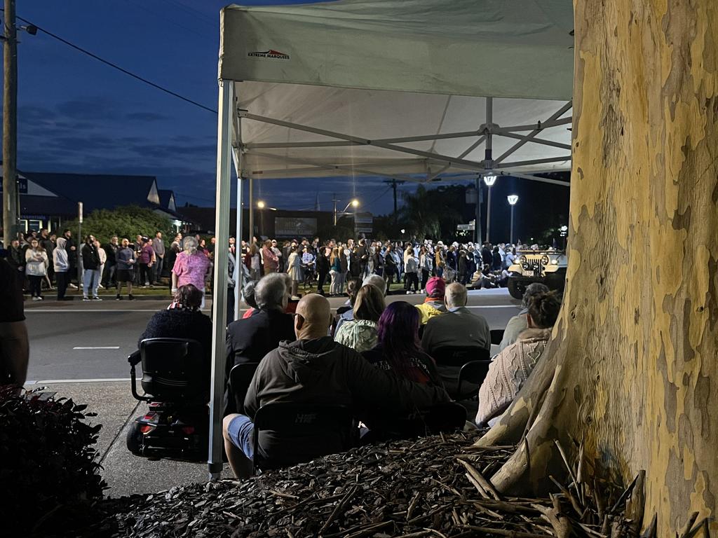 The dawn service in Maryborough on Anzac Day.