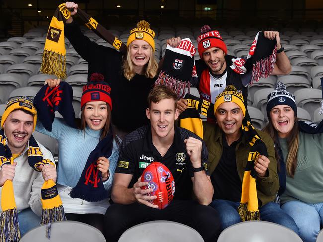 Footy fans unable to take their reserved seats in the stands at Marvel Stadium will be encouraged to safely sell them to other supporters at the AFL venue. Picture: Josie Hayden