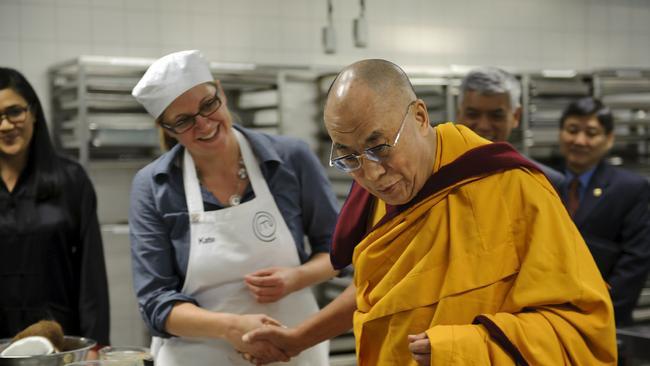 MasterChef winner Kate Bracks met the Dalai Lama during season three. Picture: Supplied