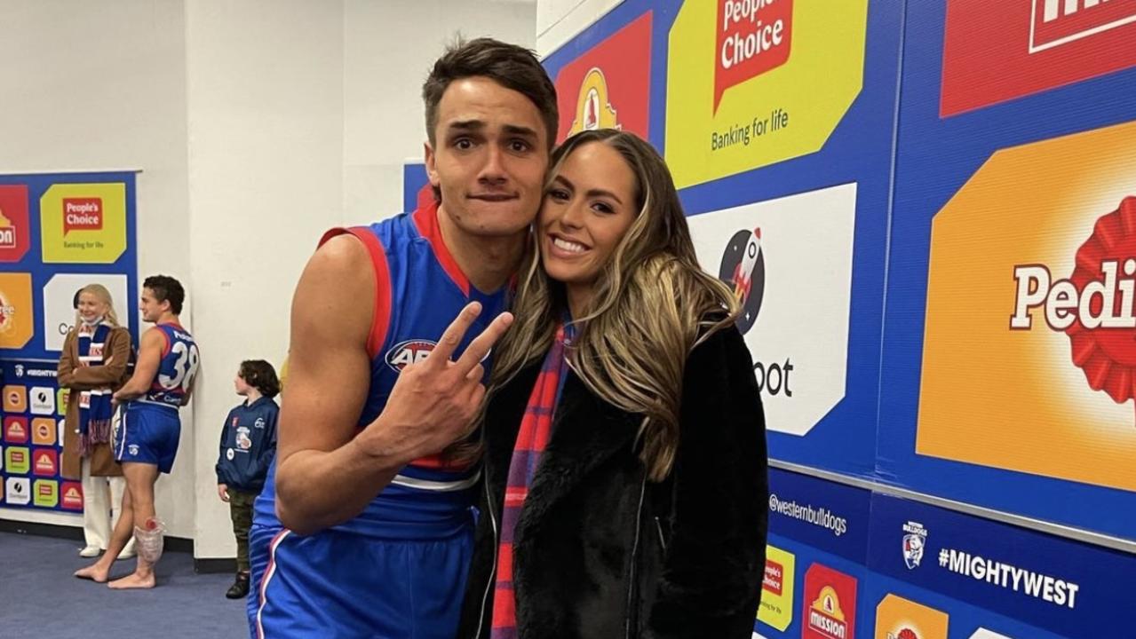 Jamarra Ugle-Hagan with his girlfriend Mia Fevola. Picture: Instagram