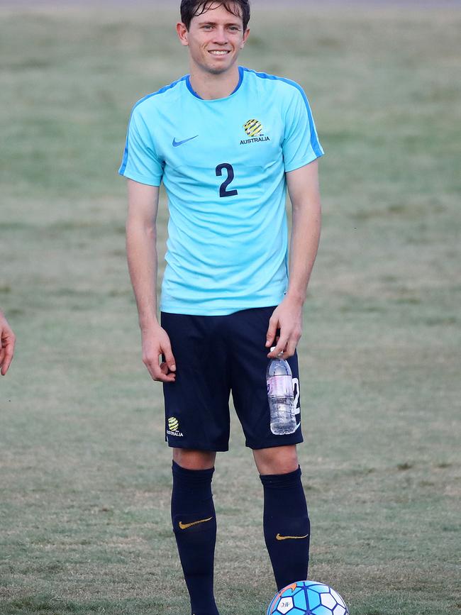 Craig Goodwin in his Socceroos kit in Jeddah Saudi Arabia in 2016. Picture : George Salpigtidis