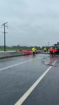 Flooding on the Bruce Highway north of Mackay on January 14, 2023